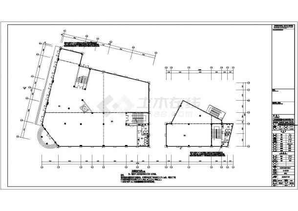 江苏某地5层框架结构商业建筑全套施工图-图二