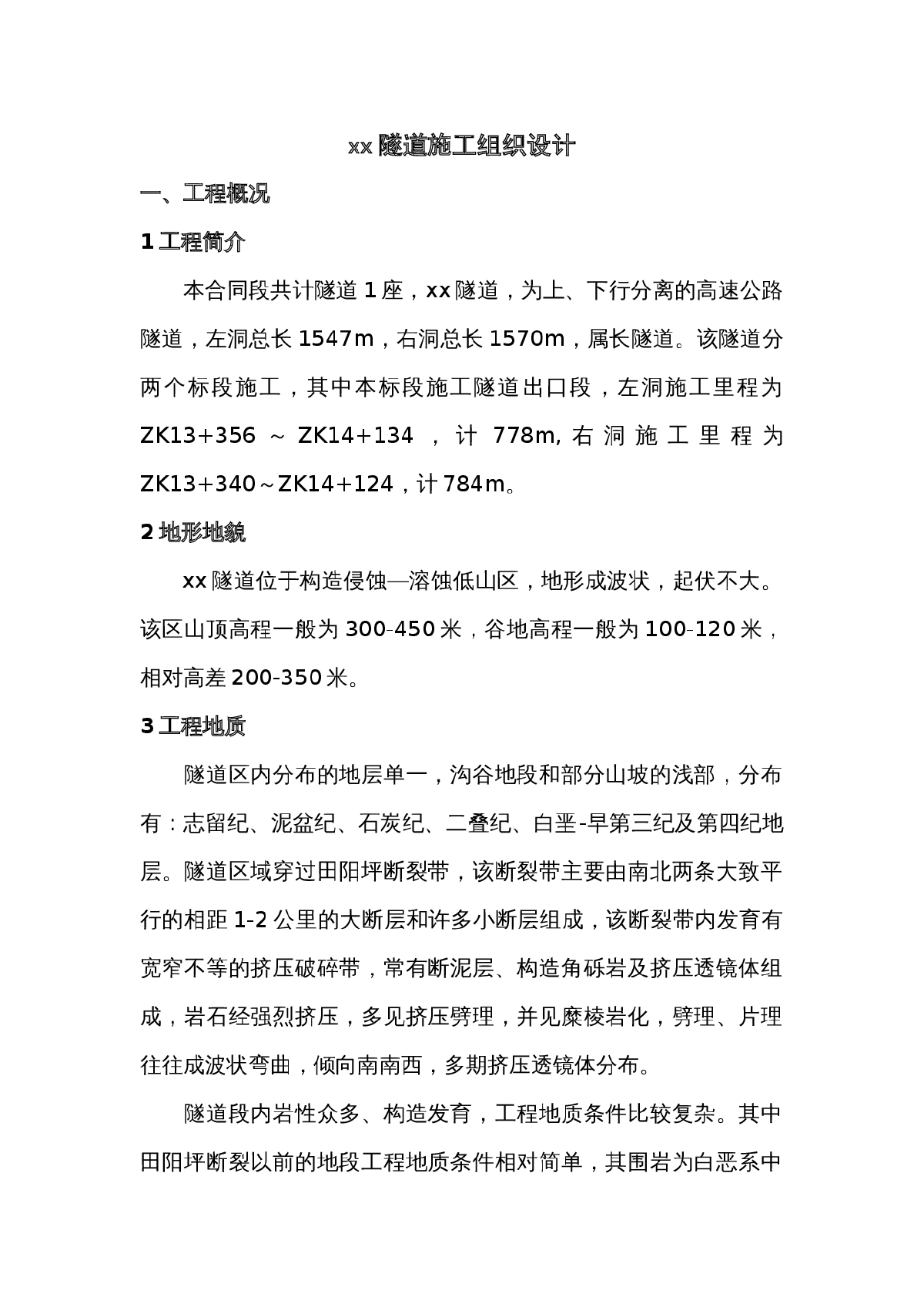 女娘山某隧道施工组织设计-图一