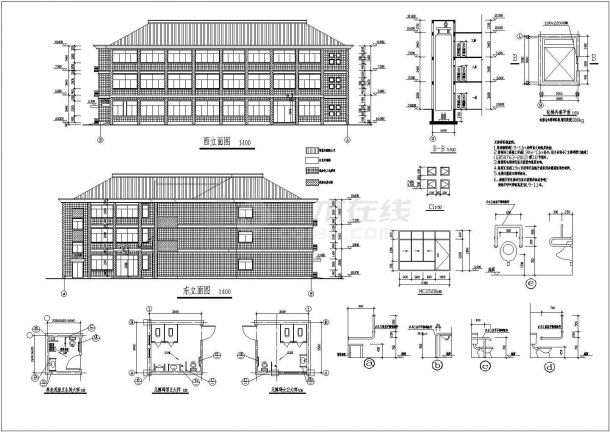 某地三层居家养老院建筑设计施工图-图二