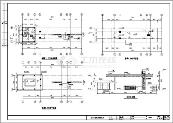 框架结构学校门卫室及大门建筑、结构施工图-图一
