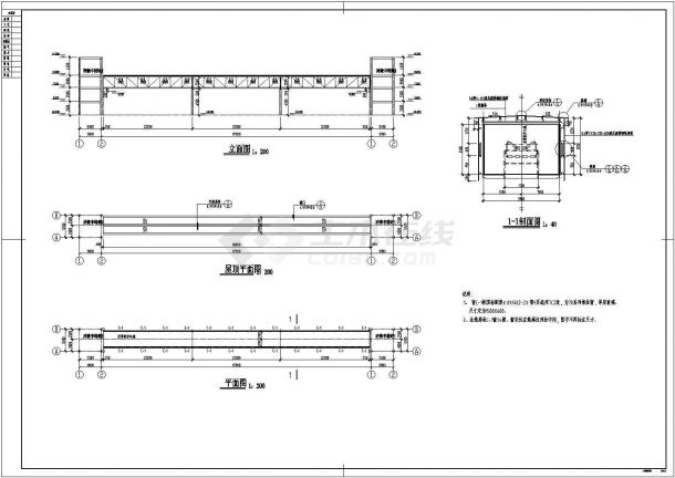 某工程项目钢结构皮带机通廊建筑方案图-图一