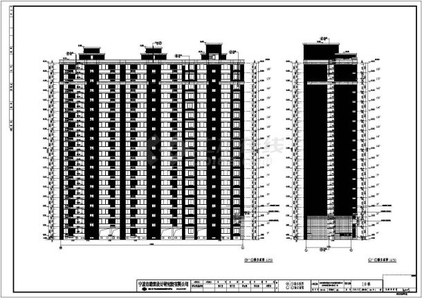 宁波某小区17栋楼建筑设计施工图-图一