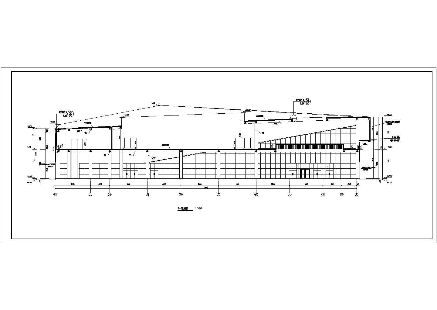 某地2层钢结构航空展厅建筑方案设计图