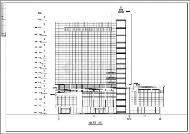 某地15层框架剪力墙酒店建筑设计施工图-图一