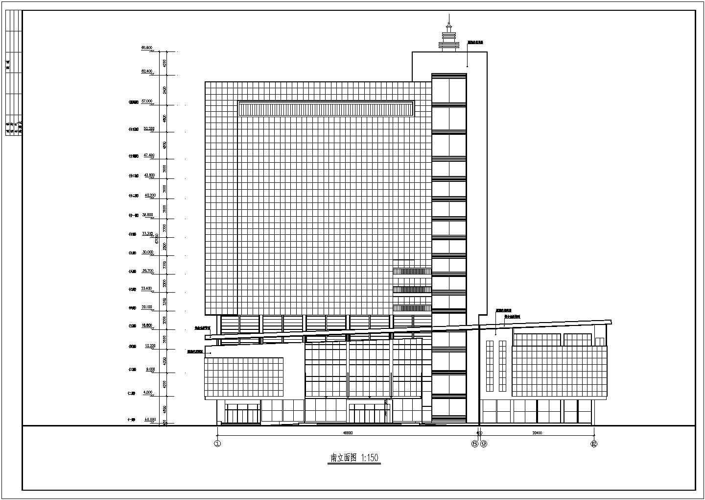 某地15层框架剪力墙酒店建筑设计施工图