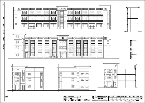 江苏某三层框架办公楼建筑设计施工图-图一