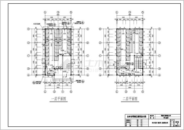 某二层小学厕所建筑、结构设计施工图-图二