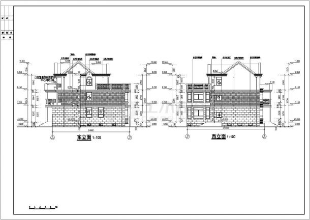 某地3层砖混结构独栋别墅建筑设计方案图纸-图一