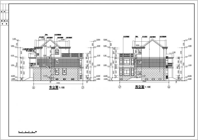 某地3层砖混结构独栋别墅建筑设计方案图纸_图1