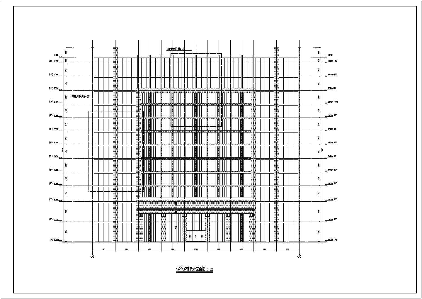 某地12层框架核心筒结构酒店建筑方案设计图纸