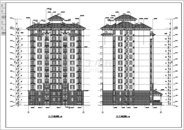 某地十一层剪力墙结构塔式住宅建筑设计施工图-图一