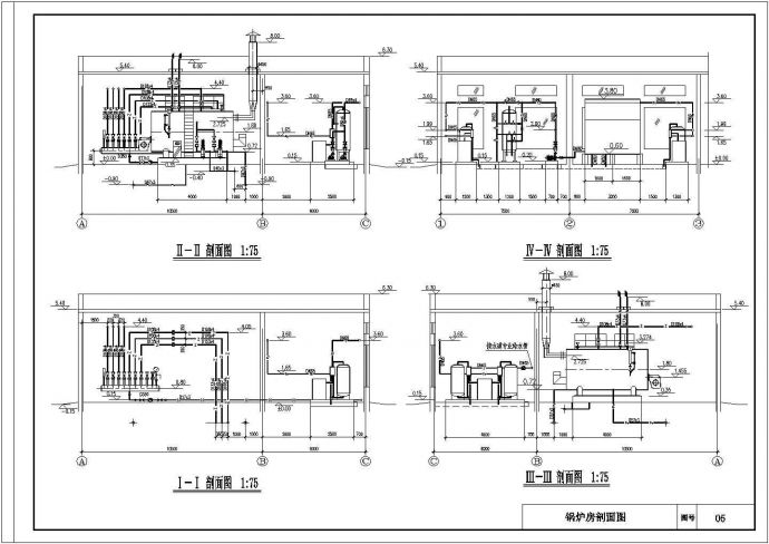 4台4T/h燃气蒸汽锅炉房设计图纸_图1