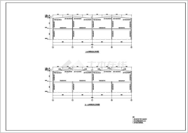 【西安】某两层钢框架结构厂房结构施工图-图一
