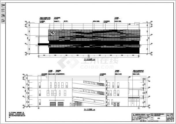 宁波市某地3层宝马汽车4S店建筑设计施工图-图一