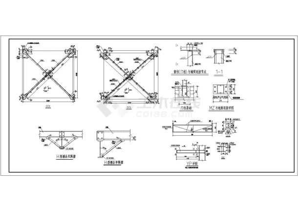 某地单跨单层轻型门式钢架厂房结构施工图-图二