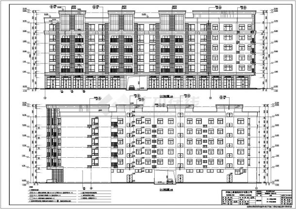 河南省6层混凝土框架结构商住楼建筑施工图纸-图一