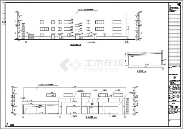 河南省2层钢结构大众4S店建筑施工图纸-图二