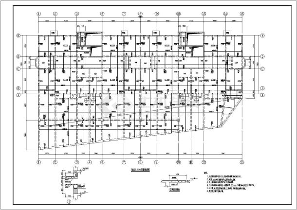 某地下二层地上十八层商住楼结构施工图-图一