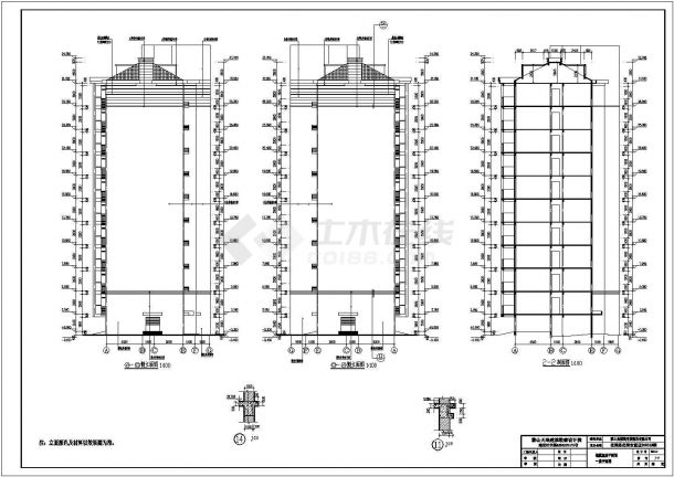霍山县衡山镇10层框剪结构住宅楼建筑施工图纸-图二