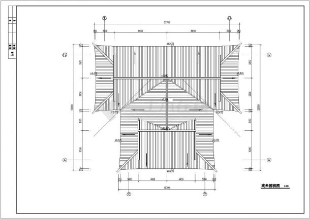 某地2层框架仿古戏台建筑设计施工图