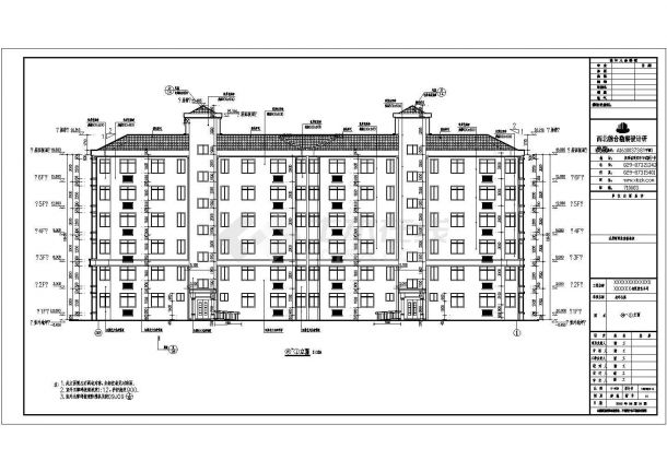陕西榆林6层混凝土剪力墙结构老年公寓建筑施工图纸-图二