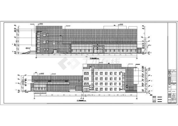 某中学3层隔震教学综合楼建筑方案设计图-图一