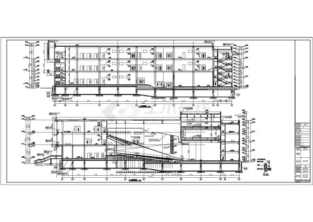 某中学3层隔震教学综合楼建筑方案设计图-图二