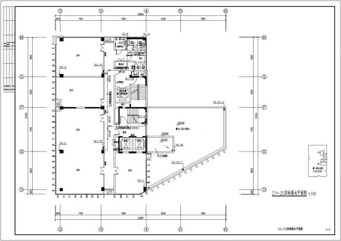 【江西】二十五层办公楼建筑给排水设计施工图_图1