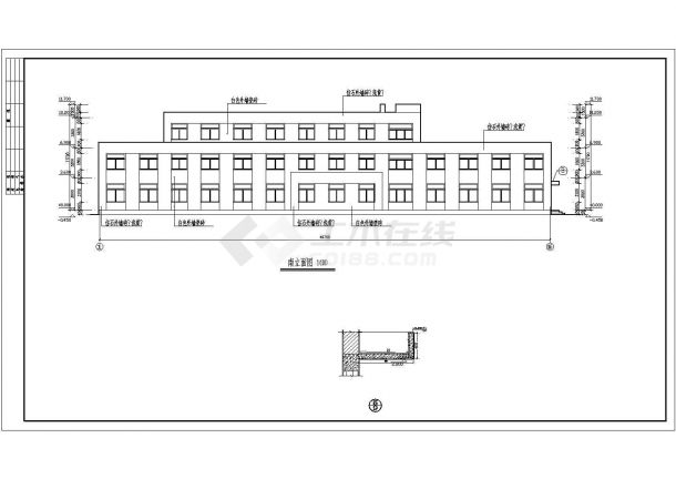 多层框架结构人民医院建筑设计施工图-图二
