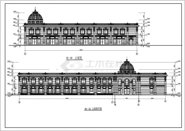 欧式风格小型办公楼建筑设计施工图-图一