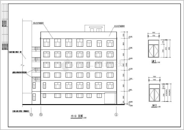 某地6层框架结构大酒店建筑设计施工图-图一