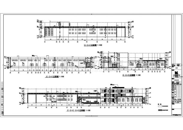 江西三层框架结构综合楼及仓库建筑设计施工图-图一