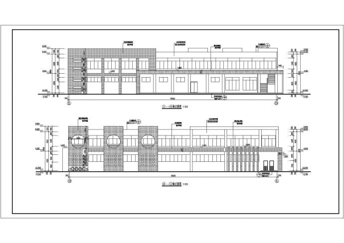 某地中学二层框架结构食堂建筑设计施工图_图1