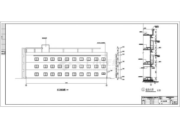 黄冈市某三层钢框架结构办公楼全套施工图（建筑结构水电）-图二