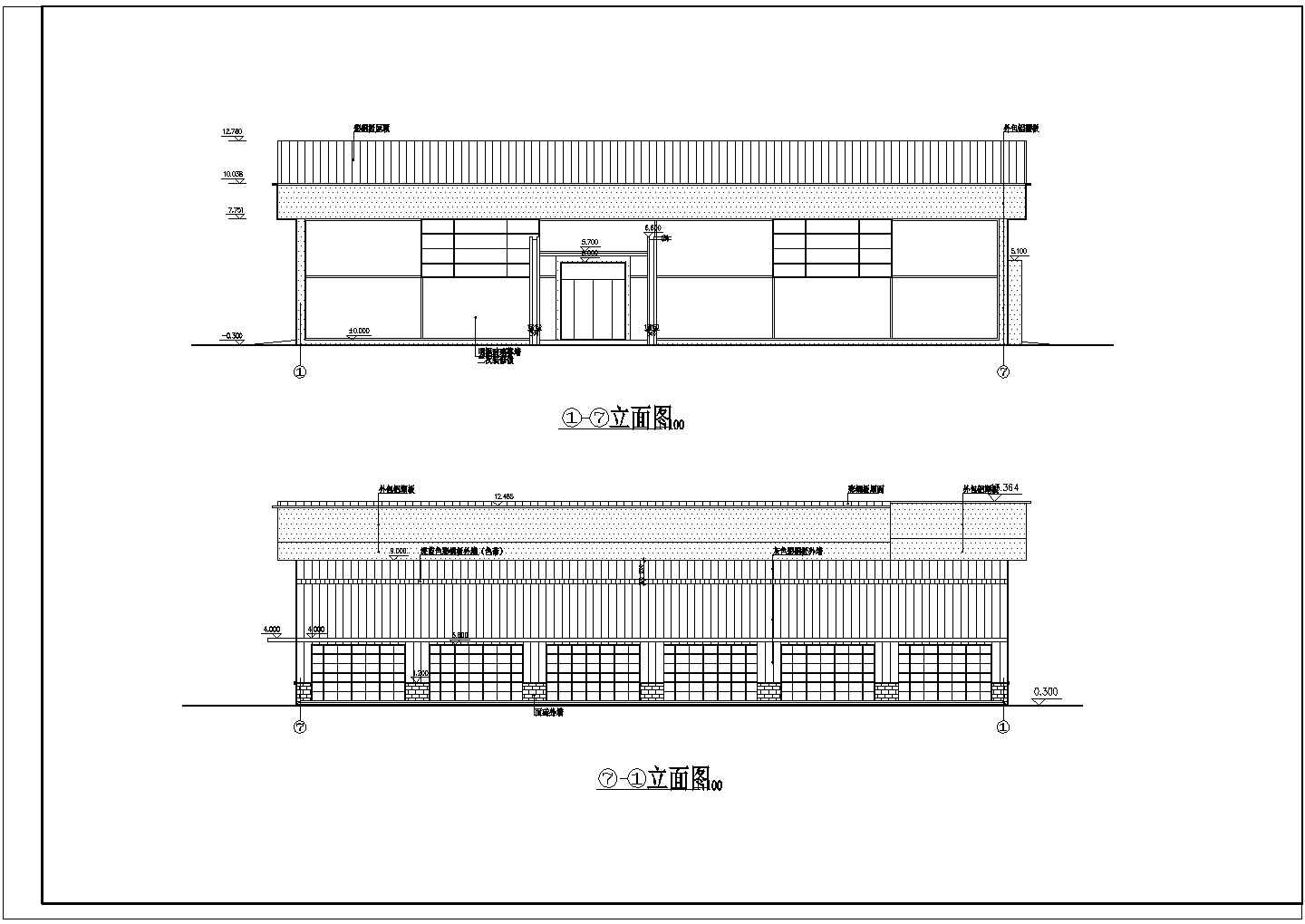 某地2层钢结构农贸市场建筑施工图