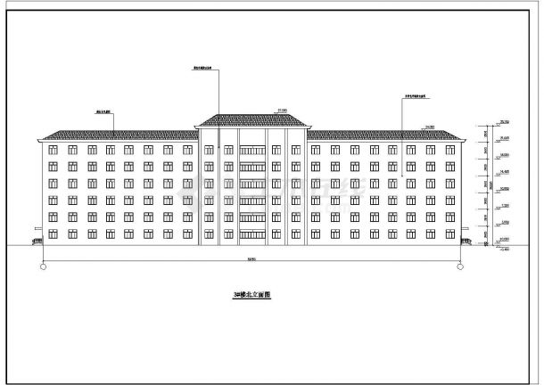 某地多层框架结构养老中心建筑方案设计图-图二