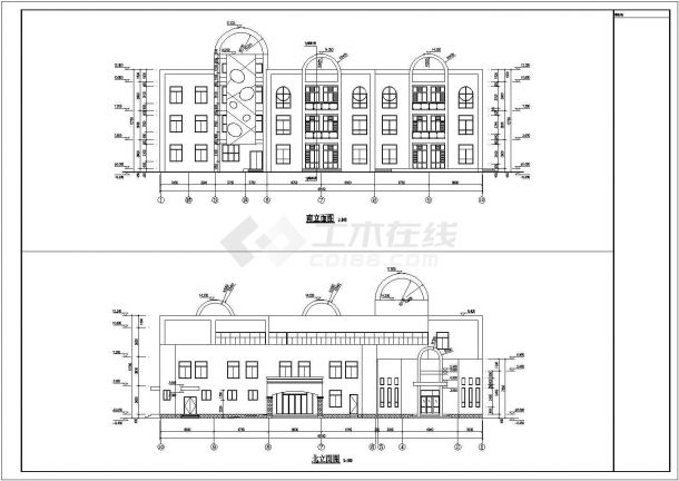 【江苏】三层框架结构幼儿园建筑设计施工图-图一