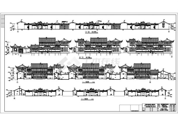 【江苏】某两层仿古连拼住宅楼建筑设计施工图-图一