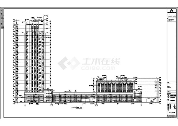 上海某能源大厦核心筒结构建筑施工图-图一