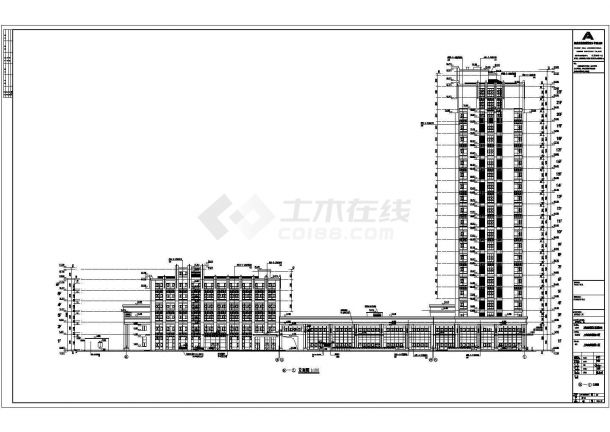 上海某能源大厦核心筒结构建筑施工图-图二