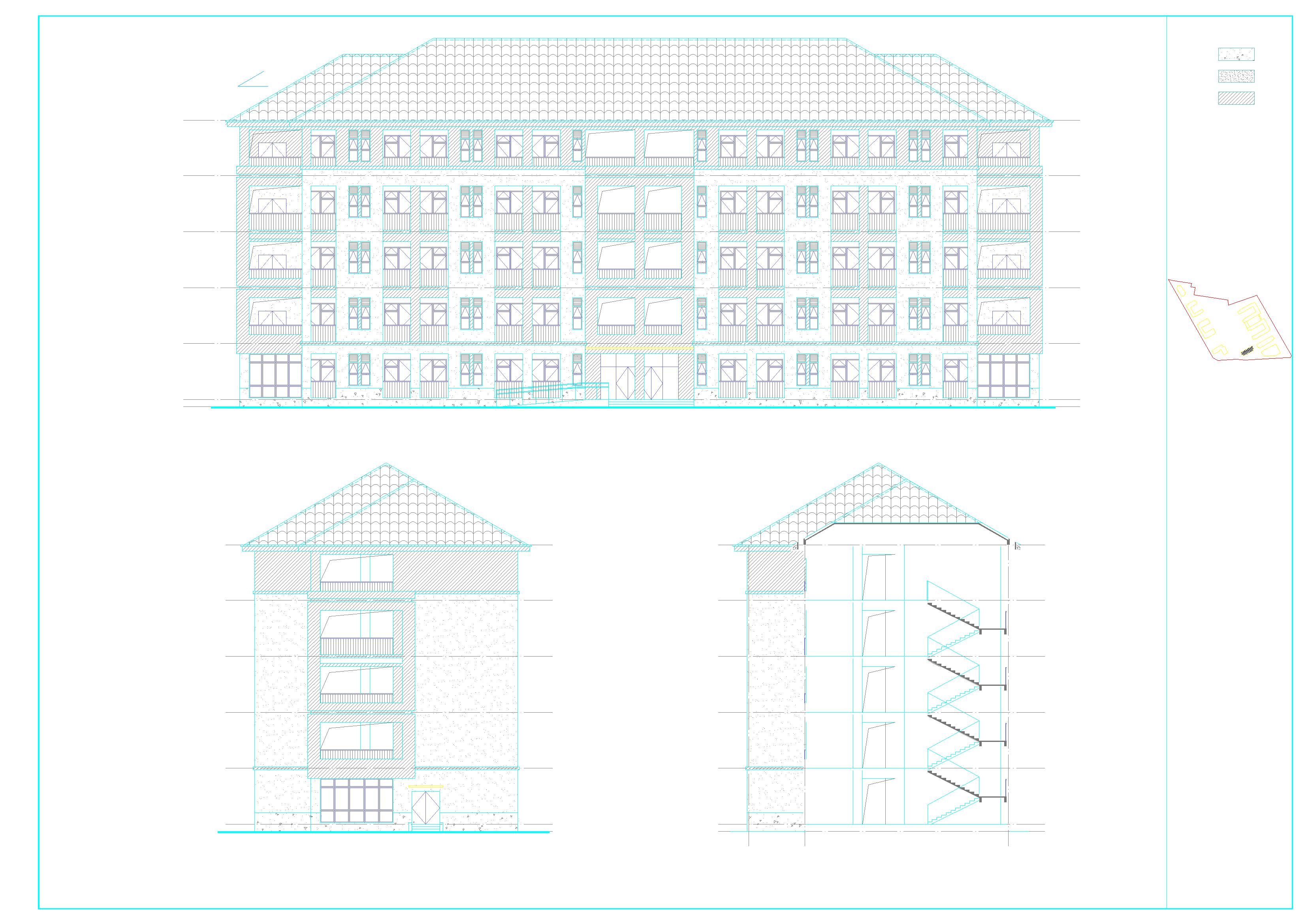 中学5层学生宿舍建筑设计施工图
