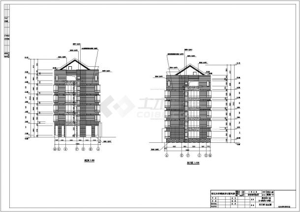 该图纸为杭州某地六层框架结构公寓建筑设计施工图-图二