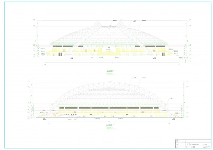 4层网架结构体育馆含游泳池篮球场建筑设计施工图_图1
