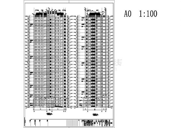 安徽某28层住宅楼剪力墙建筑、结构施工图-图一