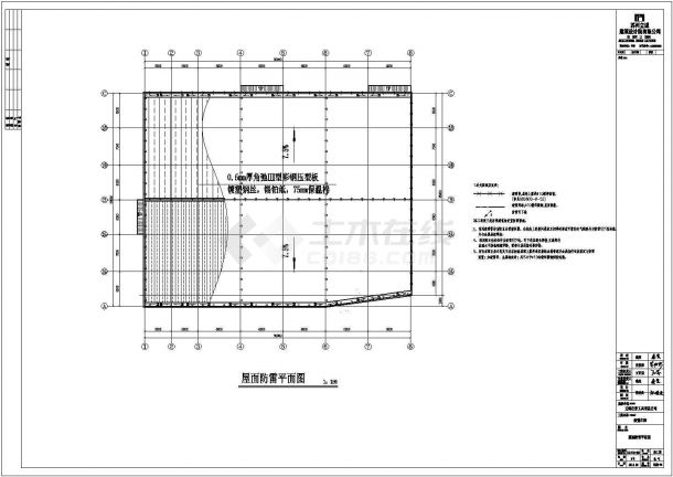 无锡某双跨轻型门式钢架厂房整套施工图（局部夹层）-图二