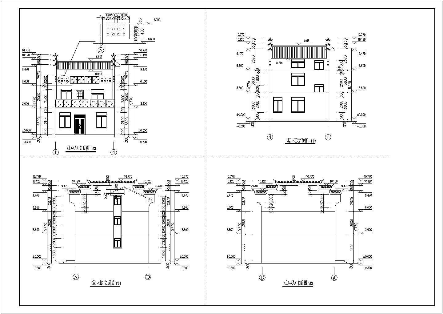 安康市三层砖混结构新农村安置房建筑设计施工图