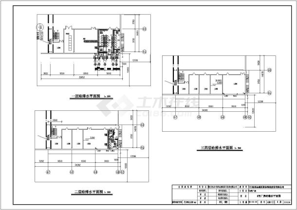 辽宁省某地四层砖混结构厂房给排水设计图-图一