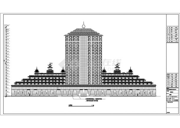 贵州二十一层框架结构酒店建筑设计方案图-图一