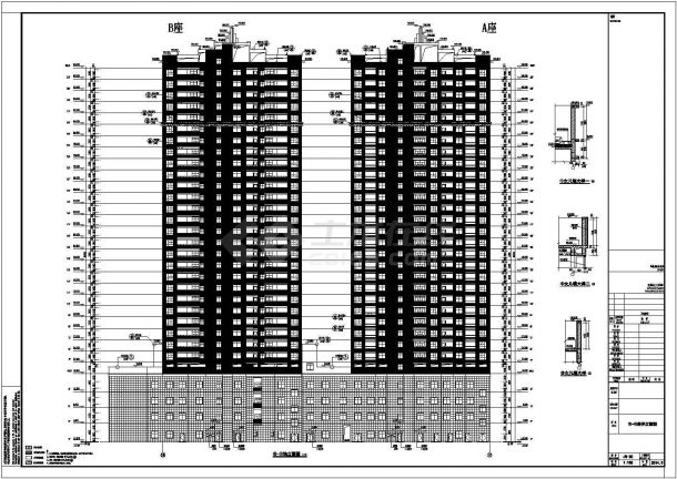 某地30层框架结构商住楼建筑设计施工图-图一