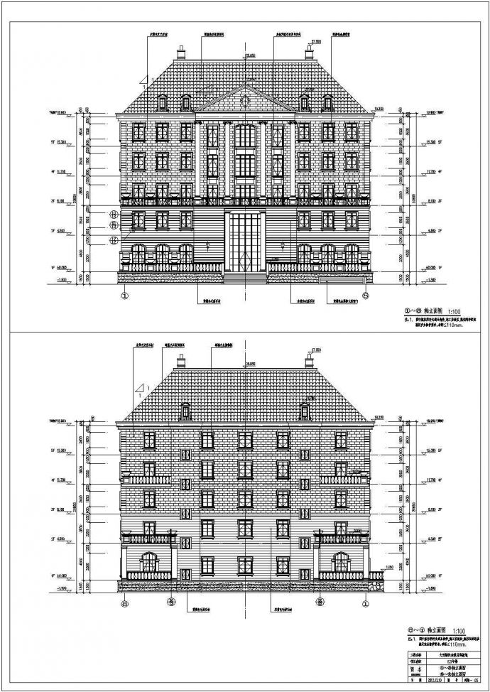 大连市多层框架结构办公楼建筑设计施工图（七栋）_图1